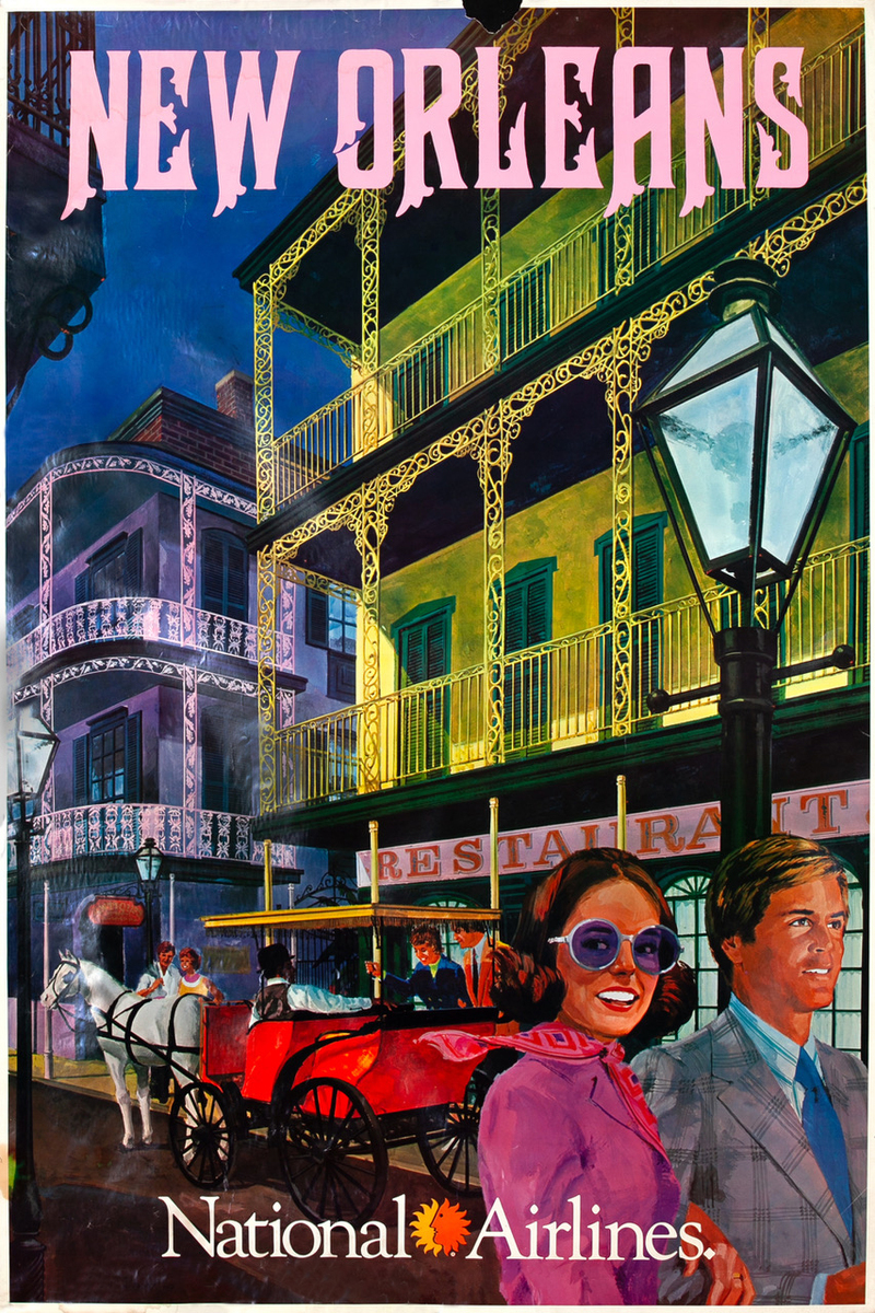 New Orleans Original National Airlines Travel Poster