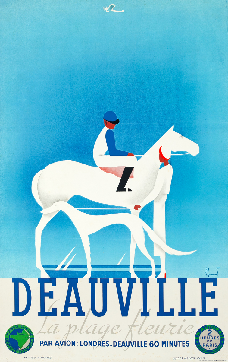 Deauville La Plage Fleurie Original French Travel Poster