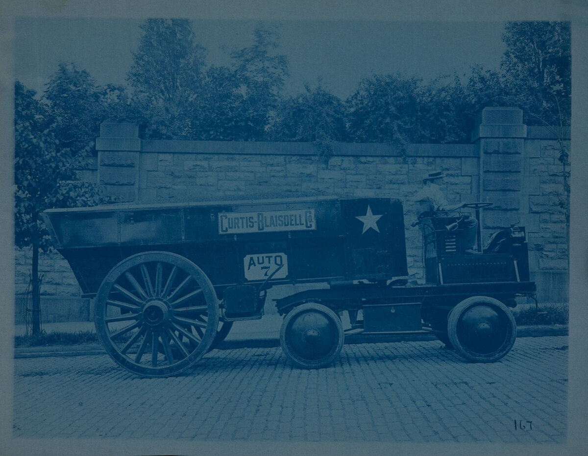 Couple-Gear Freight-Wheel Company Truck Cyanotype Photo Curtis Blaisdell Dump Truck