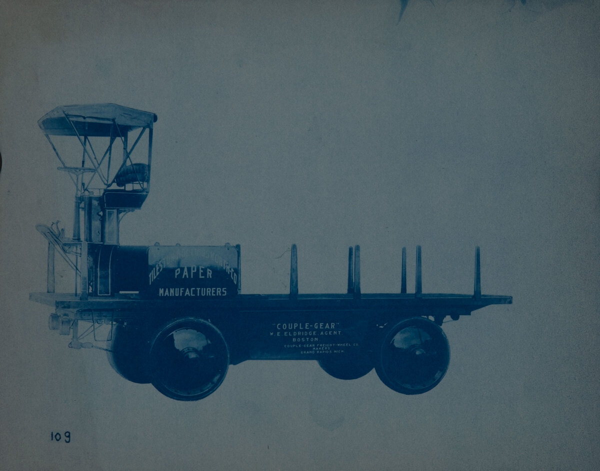 Couple-Gear Freight-Wheel Company Truck Cyanotype Photo Tilestone Hollingsworth Paper Co