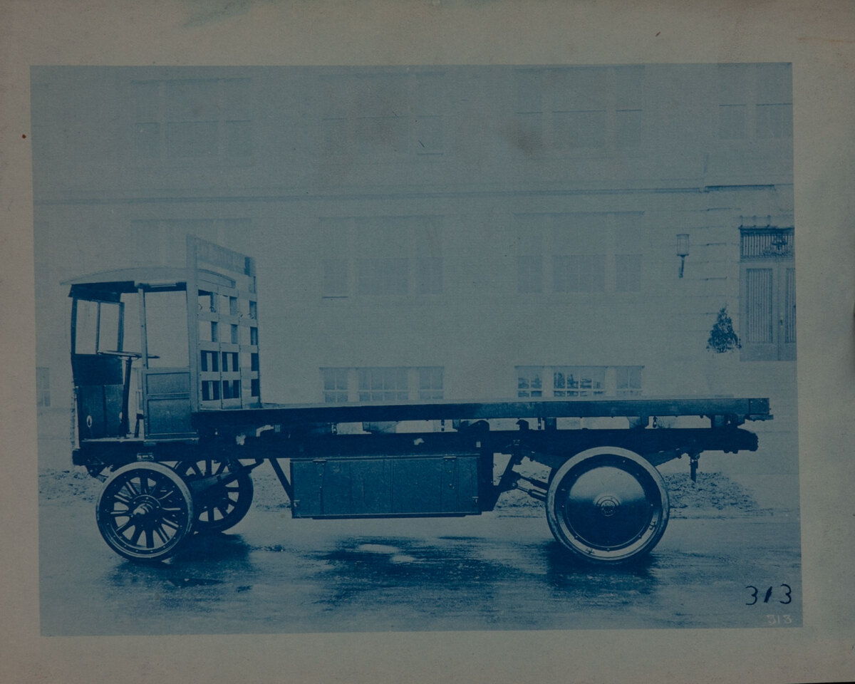 Couple-Gear Freight-Wheel Company Truck Cyanotype Photo 313 Flatbed