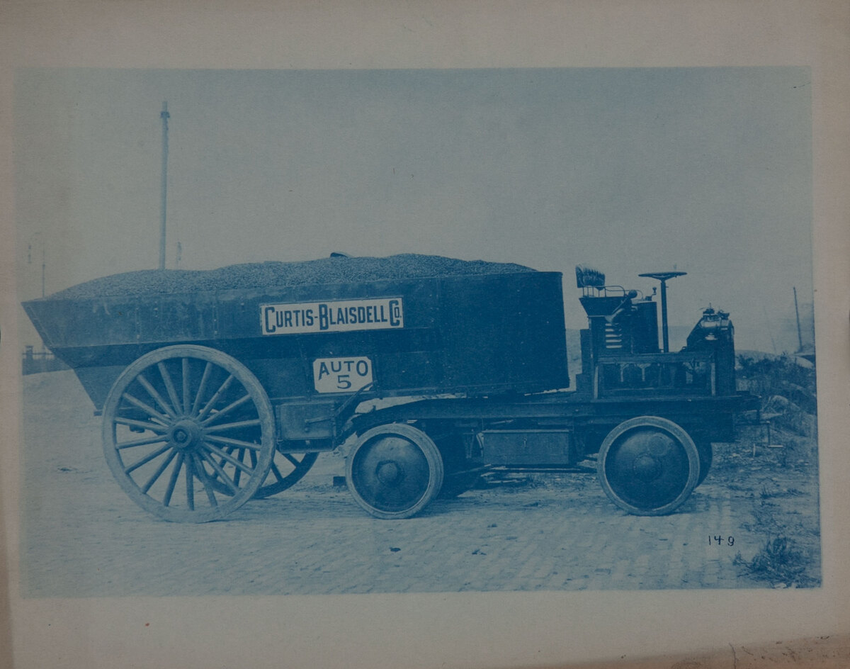 Couple-Gear Freight-Wheel Company Truck Cyanotype Photo 149 Curtis Blaisdell Dump Truck