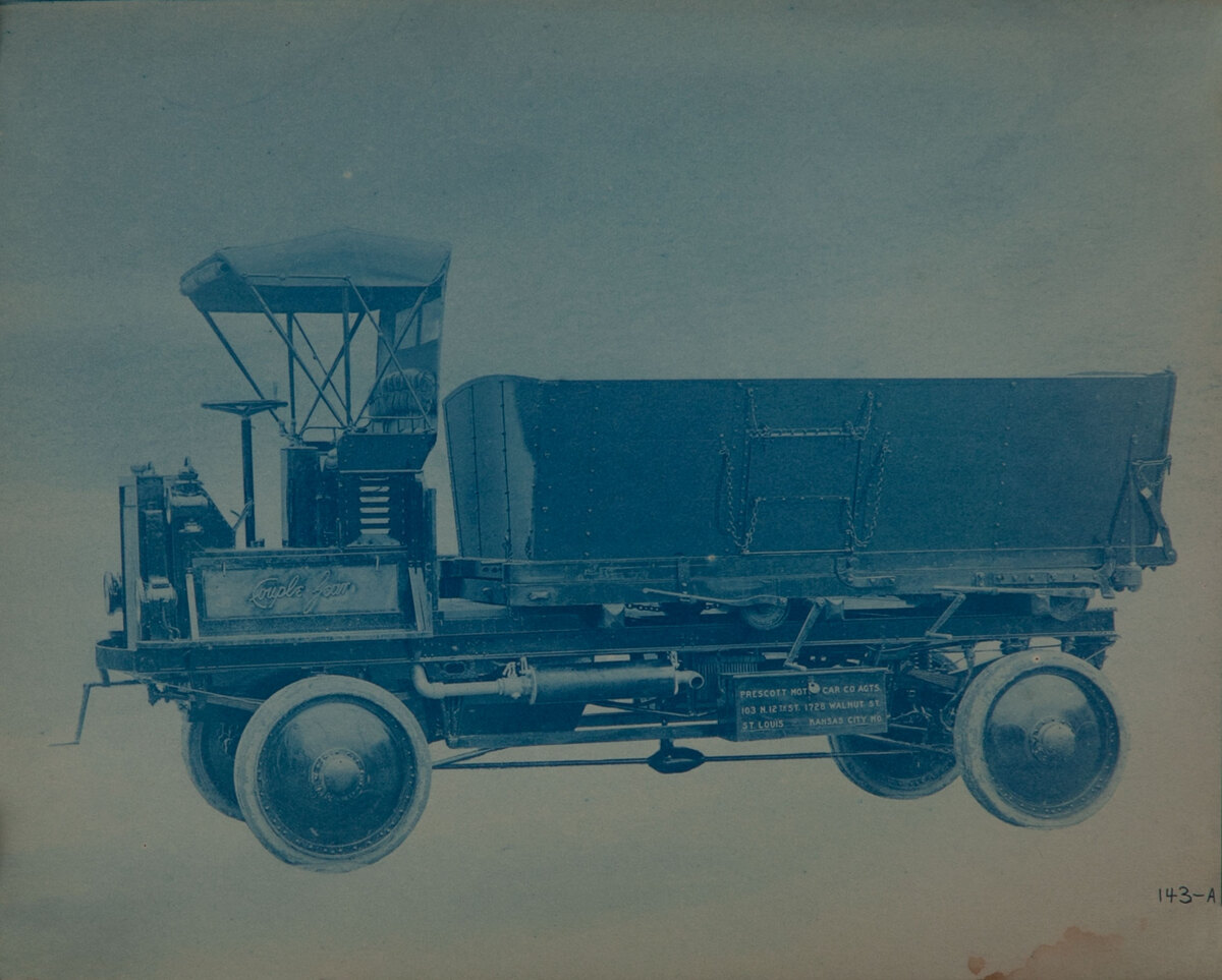 Couple-Gear Freight-Wheel Company Truck Cyanotype Photo 143 A Dump Truck