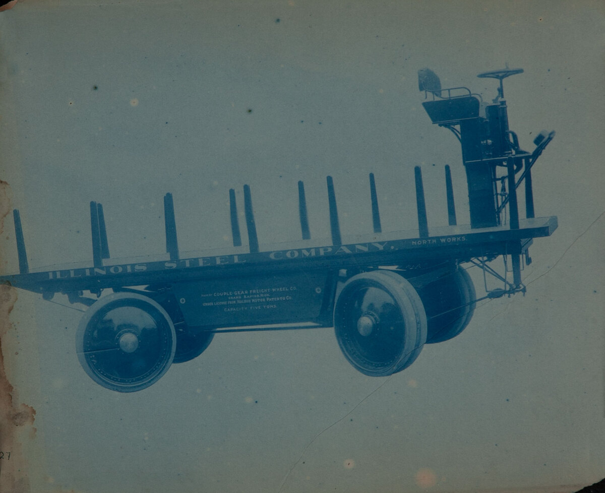 Couple-Gear Freight-Wheel Company Truck Cyanotype Photo Illinois Steel Company 