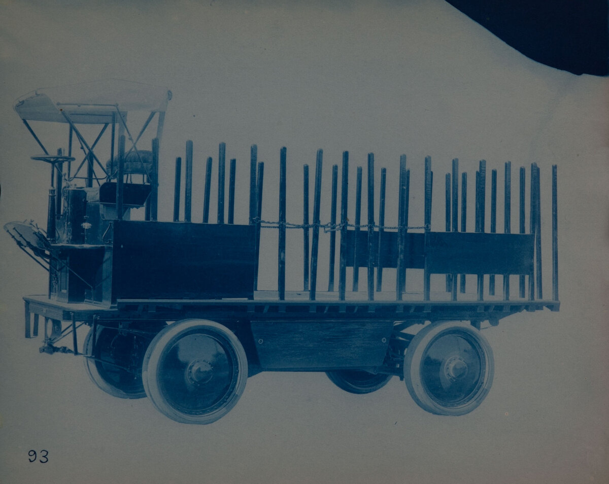 Couple-Gear Freight-Wheel Company Truck Cyanotype Photo 93 Stake Side Truck