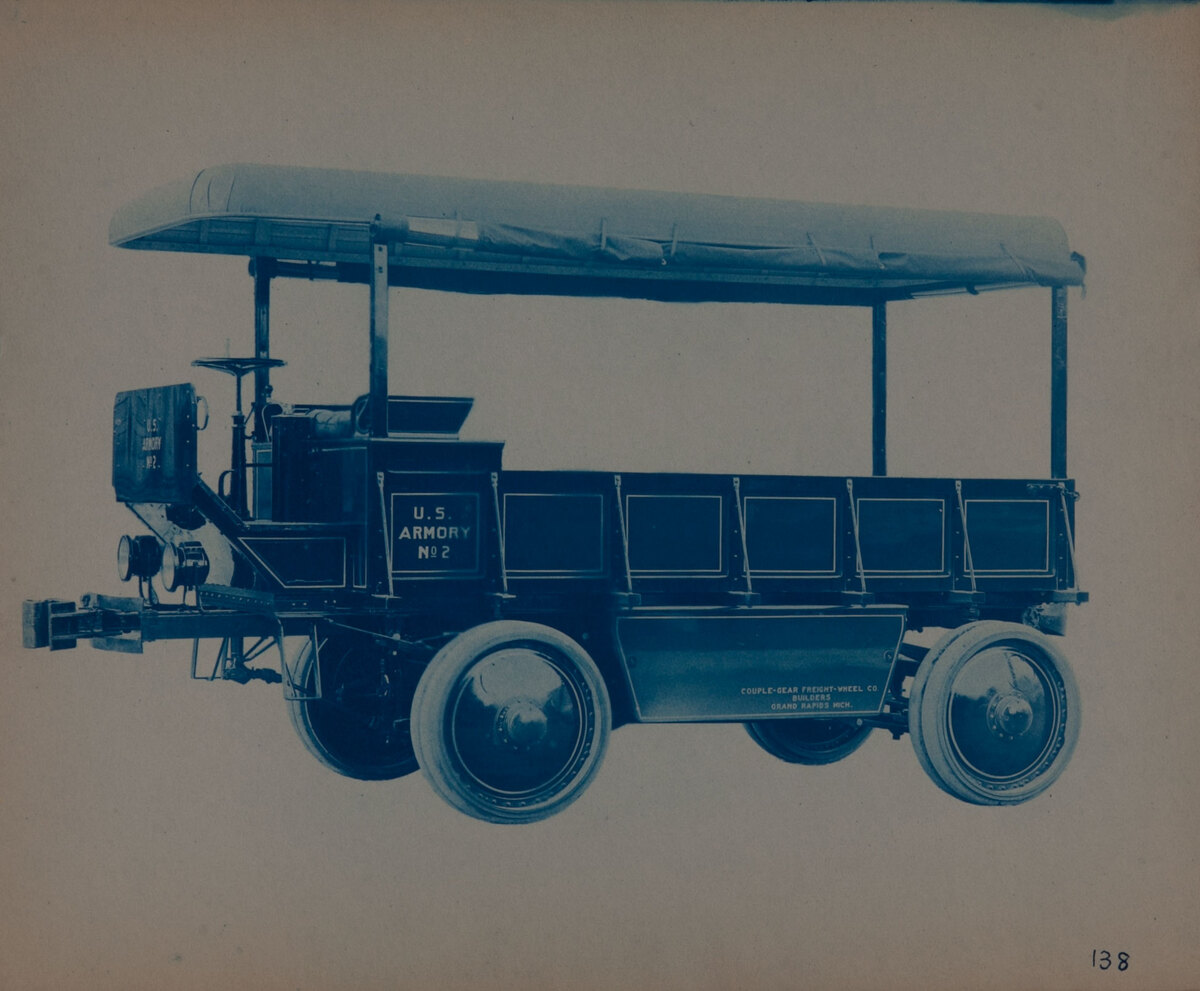 Couple-Gear Freight-Wheel Company Truck Cyanotype Photo 138 US Armory 