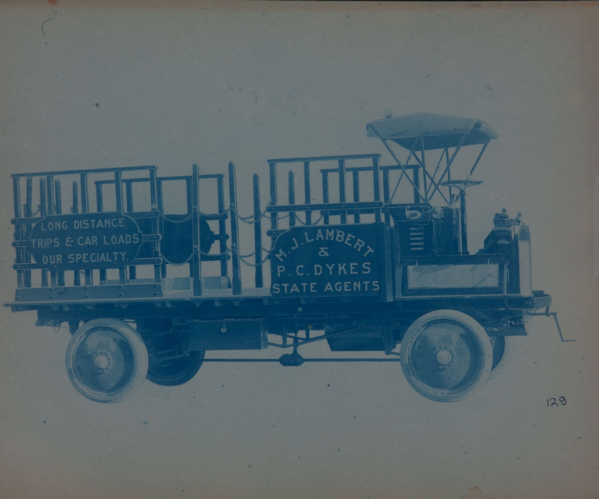 Couple-Gear Freight-Wheel Company Truck Cyanotype Photo 128 M.J. Lambert & P.C. Dykes State Agents