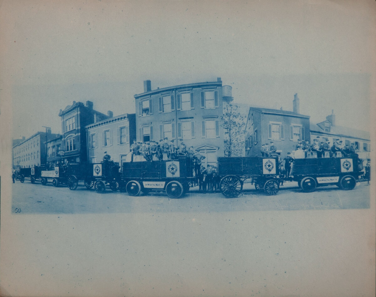 Couple-Gear Freight-Wheel Company Truck Cyanotype Photo 60 The Ice Co