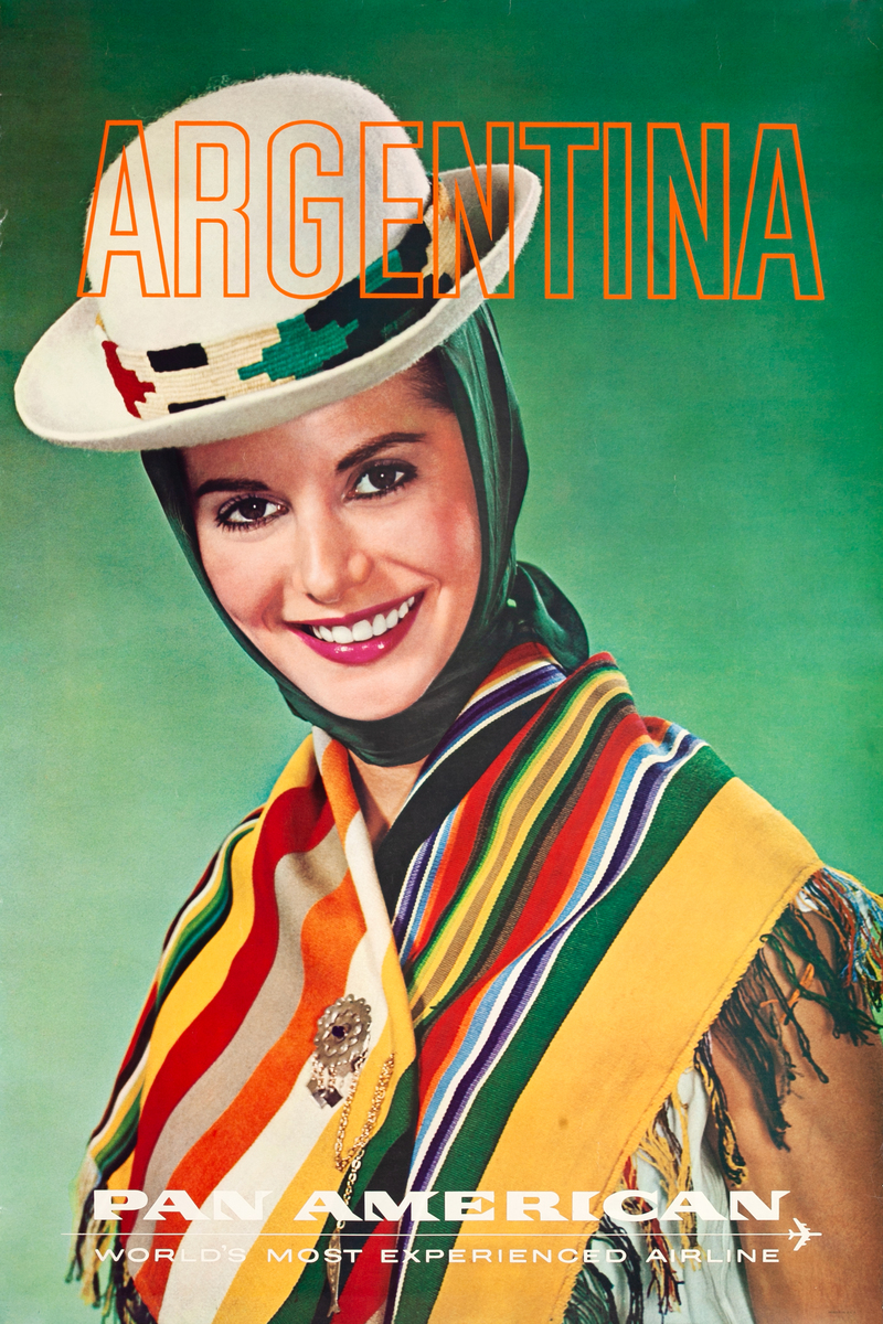 Pan American Original Argentina Travel Poster