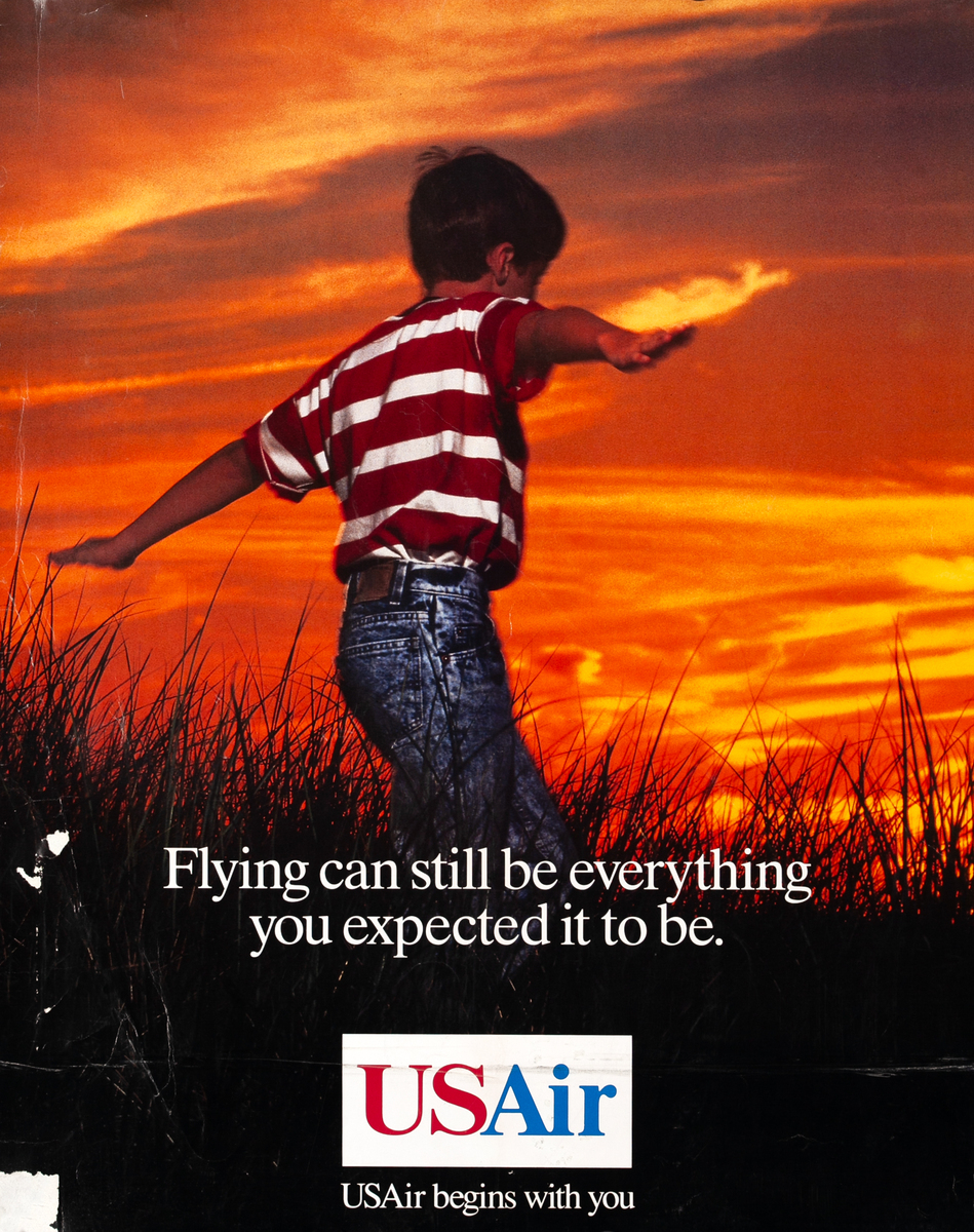 Flying can still be everything you expected it to be Original US Airways Travel Poster