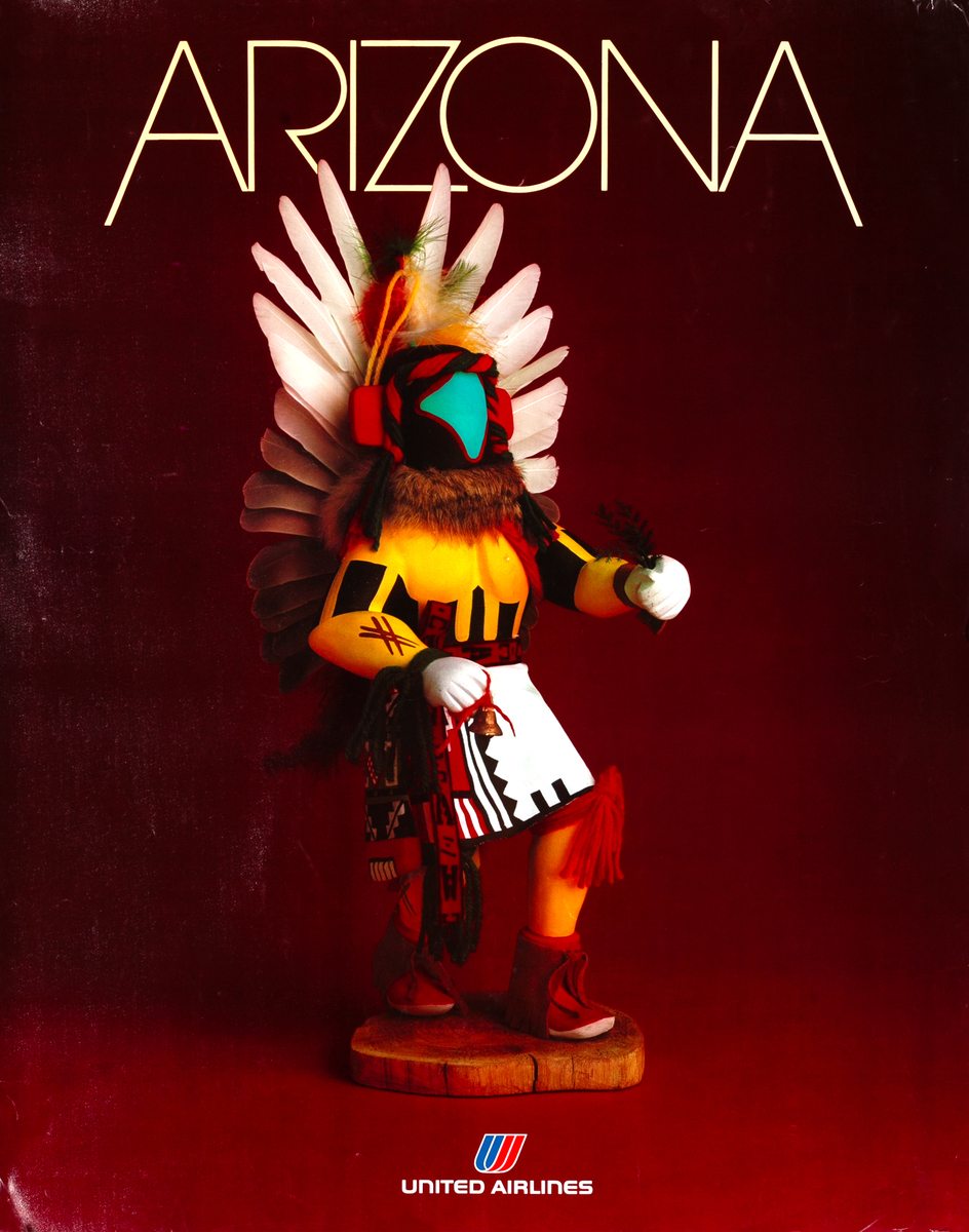 Arizona Original United Airlines Travel Poster - Kachina Doll