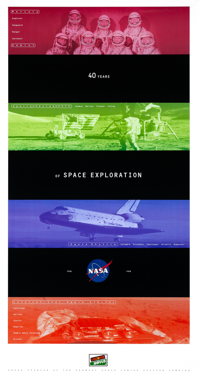 40 Years of Space Exploration NASA Original Kennedy Space Center Visitor Complex Poster