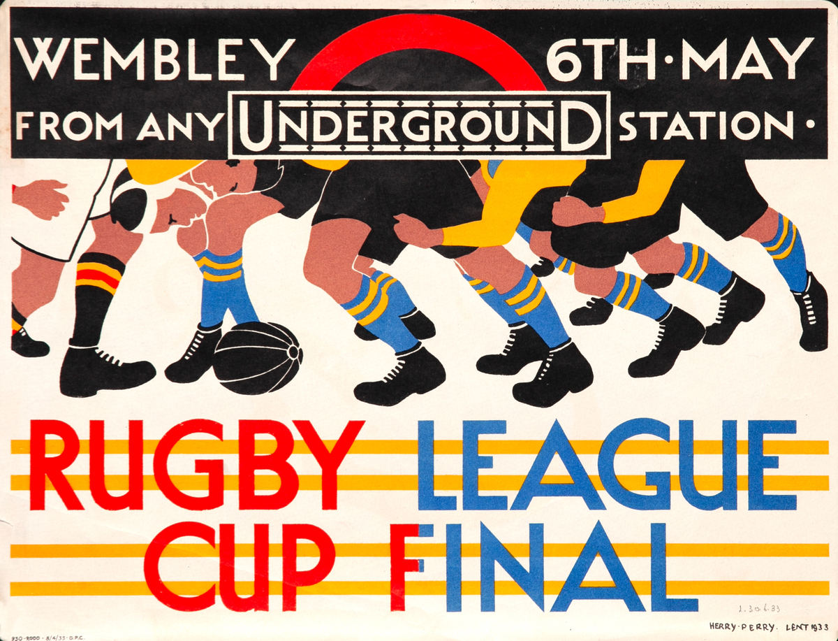 Rugby League Cup Final Original London Underground Poster