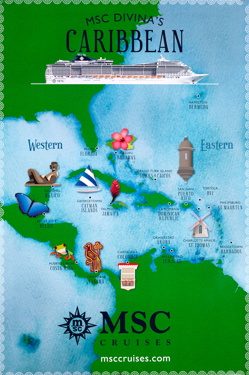 MSC Divina's Caribbean Original Travel Poster