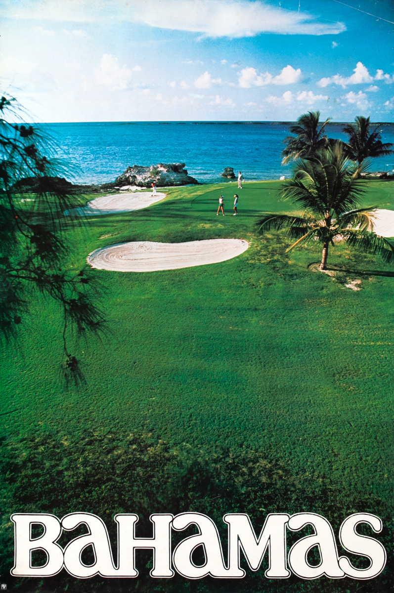 Bahamas Original Travel Poster Golf Course