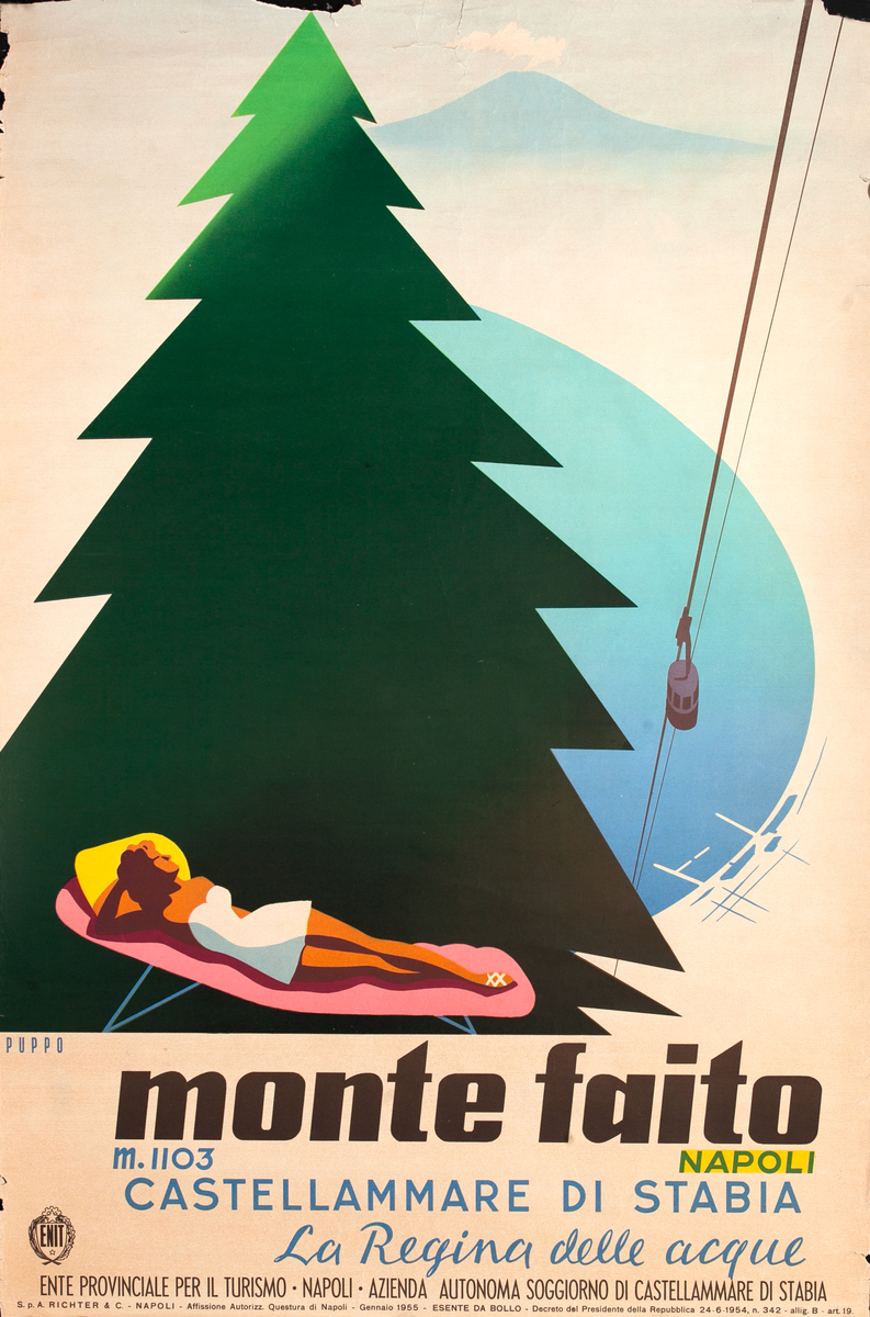 Monte Faito Napoli Original Naples Italy Travel Poster