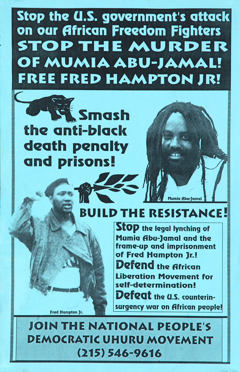 Stop the Murder of Mumia Abu Jamal! Original Protest Poster Blue