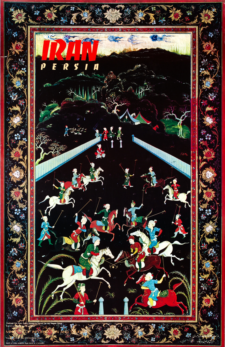 Iran Persia Polo Scene Original Travel Poster