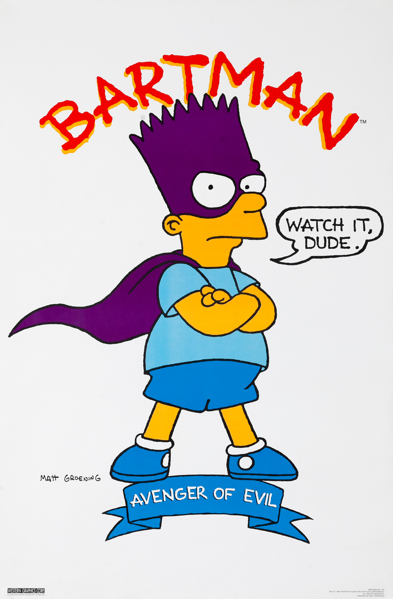 Bartman Avenger of Evil Original The Simpsons TV Poster