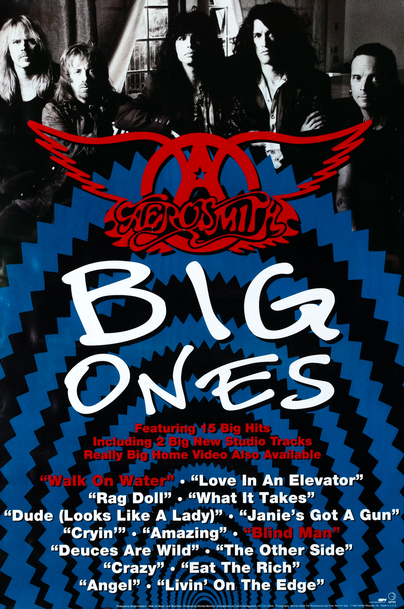 Aerosmith Big Ones Original Rock and Roll Album Poster