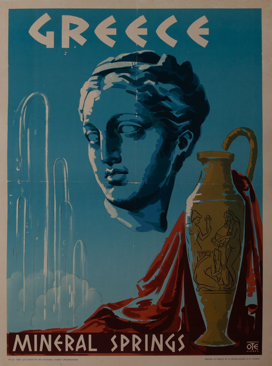 Greece Mineral Springs Travel Poster 