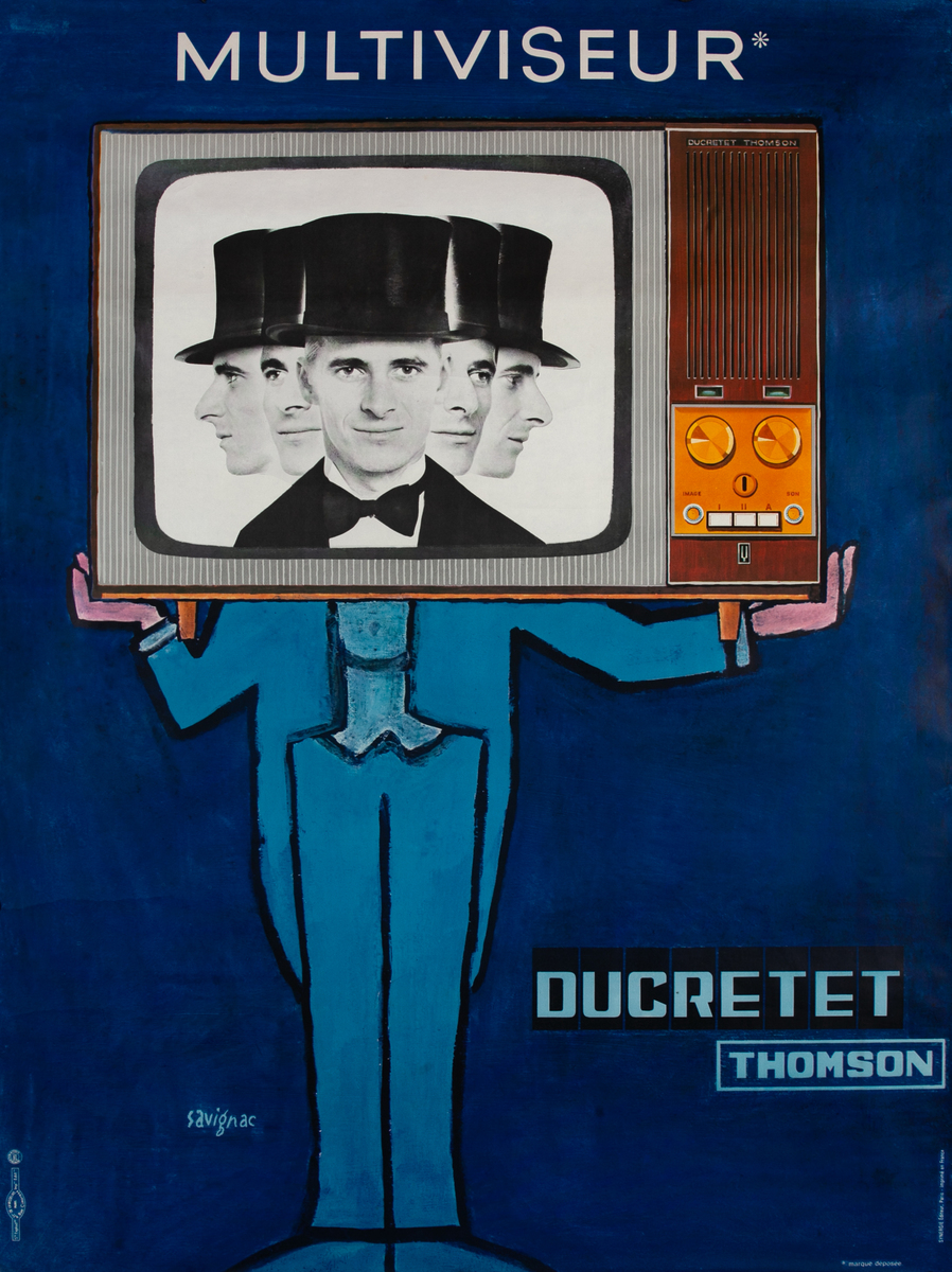 Multiviseur Ducretet Thomson Original French Television Advertising Poster 