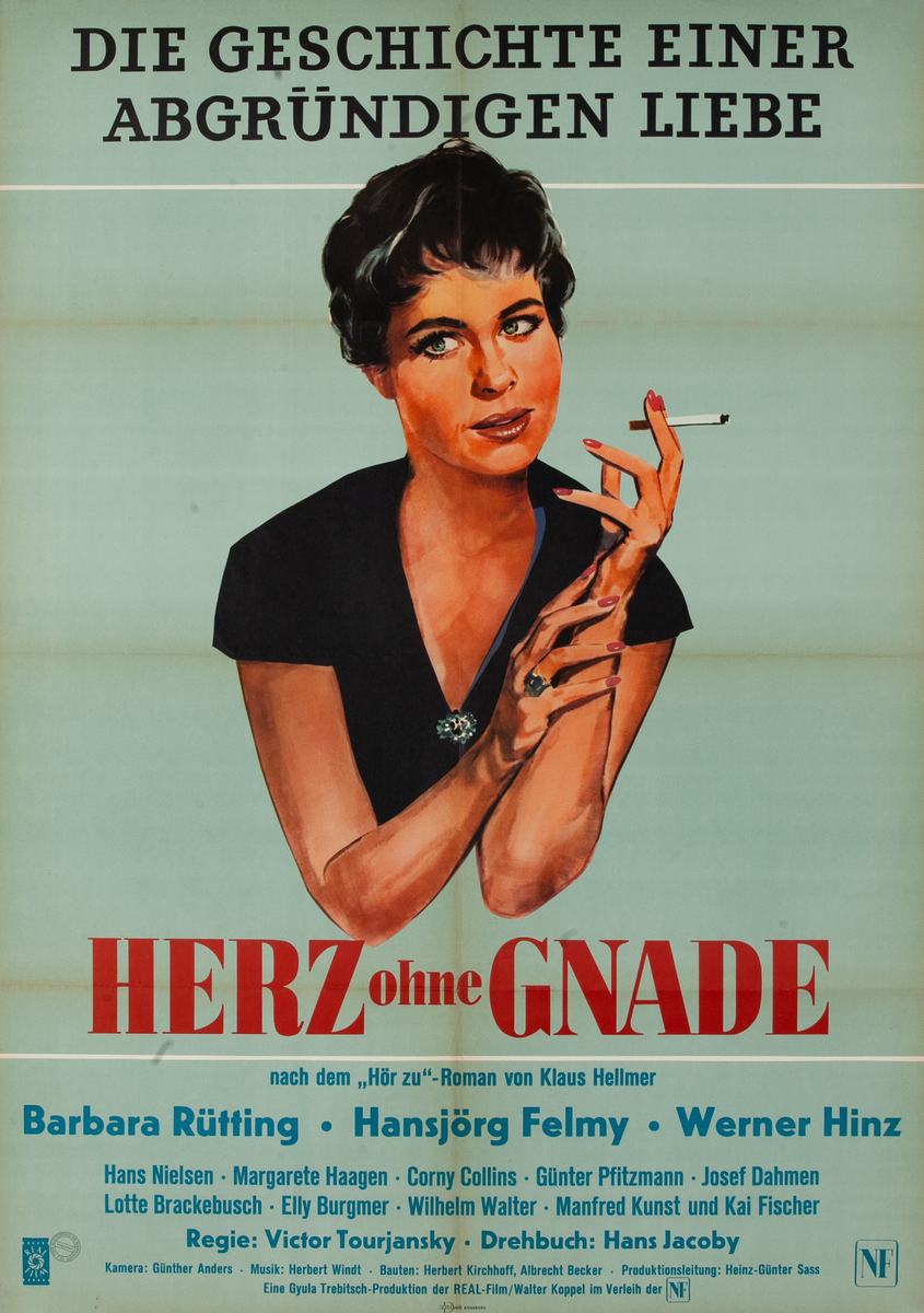 Herz ohne Gnade Heart Without Mercy German 1 Sheet Movie Poster portrait
