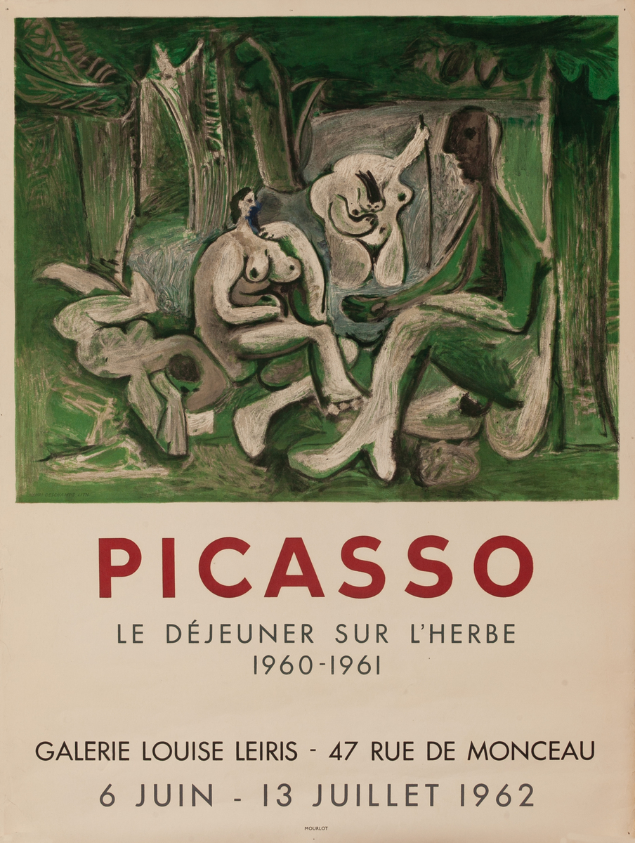 Picasso Le Déjeuner Sur l’Herbe 1960-1961 Galerie Louise Leiris Exhibit Poster 