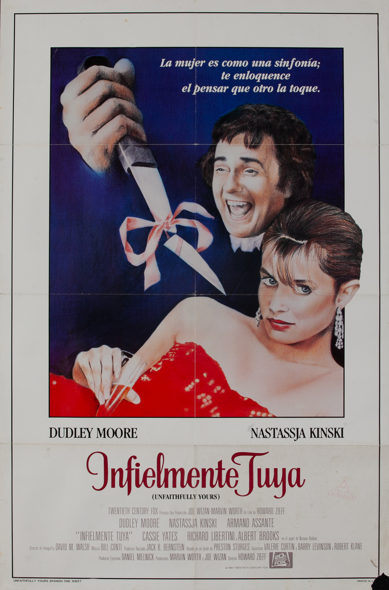 Unfaithfully Yours, Spanish 1 Sheet Movie Poster