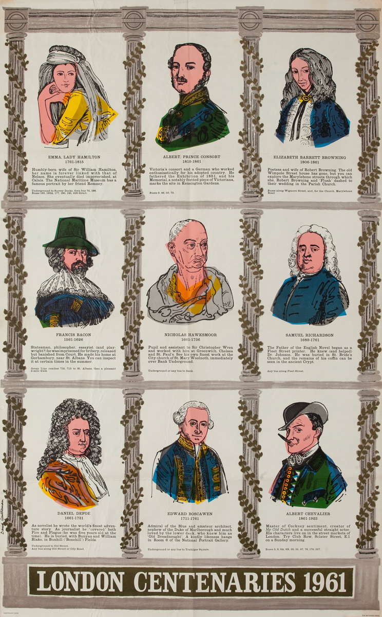 London Centenaries 1961 Underground Travel Poster