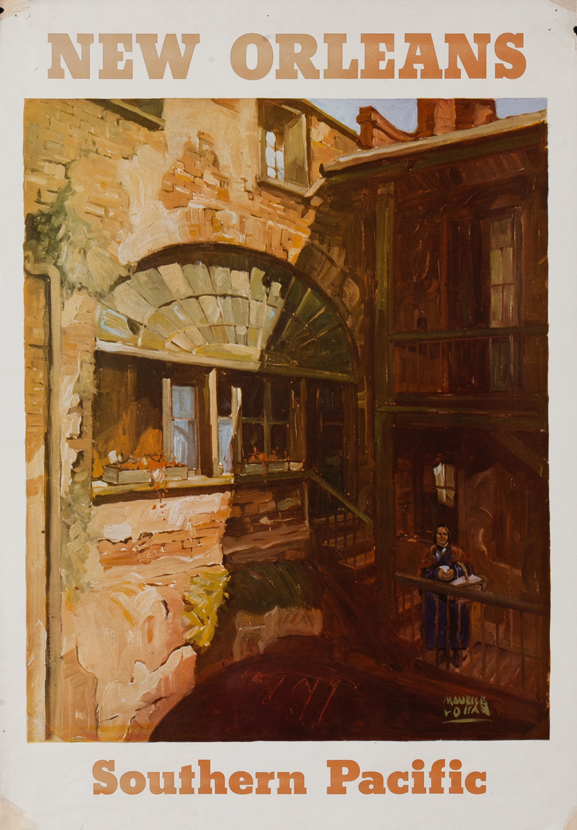 Santa Fe Railroad New Orleans Travel Poster