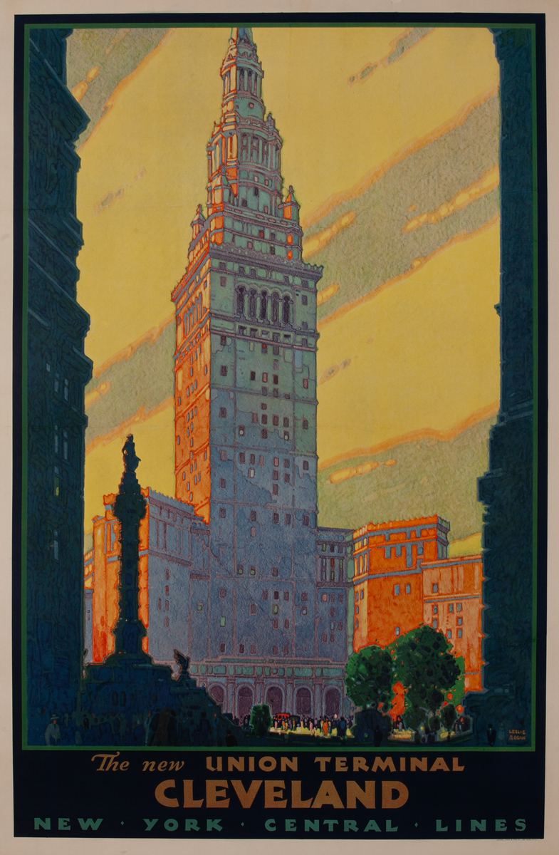 New York Central Lines, The New Union Terminal Cleveland Railroad Travel Poster
