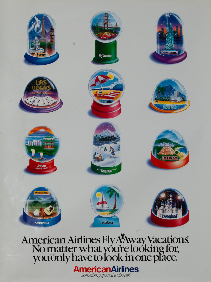 American Airlines Travel Poster Snow-globes