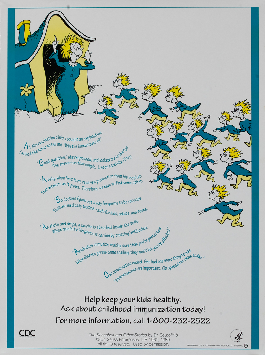 At the vaccination clinic -  CDC Dr. Seuss Immunization Poster