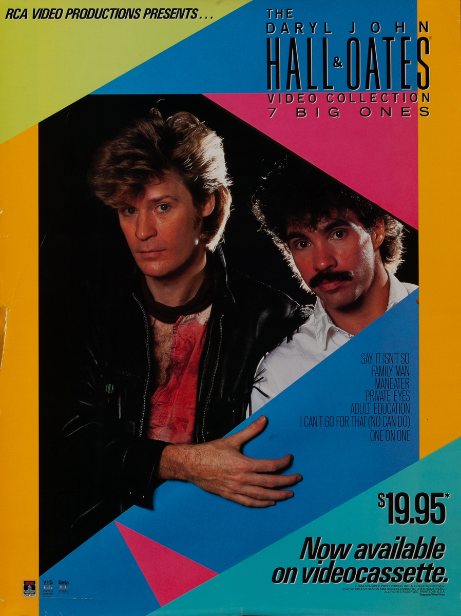 Daryl Hall & John Oates Video Collection Rock and Roll Poster