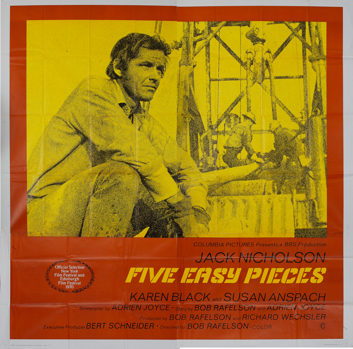 Five Easy Pieces Original 6 Sheet Movie Poster