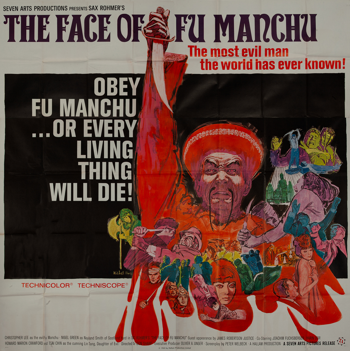 The Face of Fu Manchu 6 sheet Movie Poster