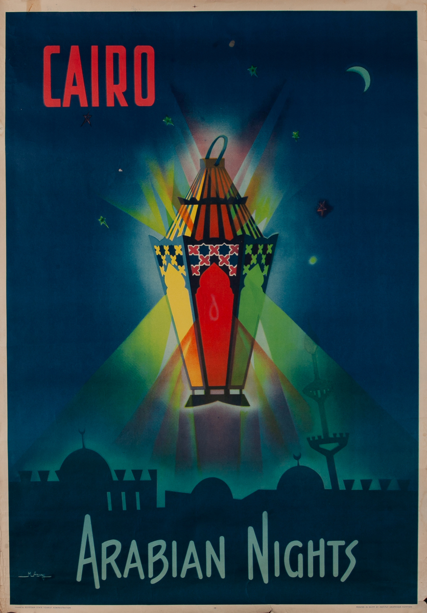 Cario Arabian Nights Egyptian Travel Poster 