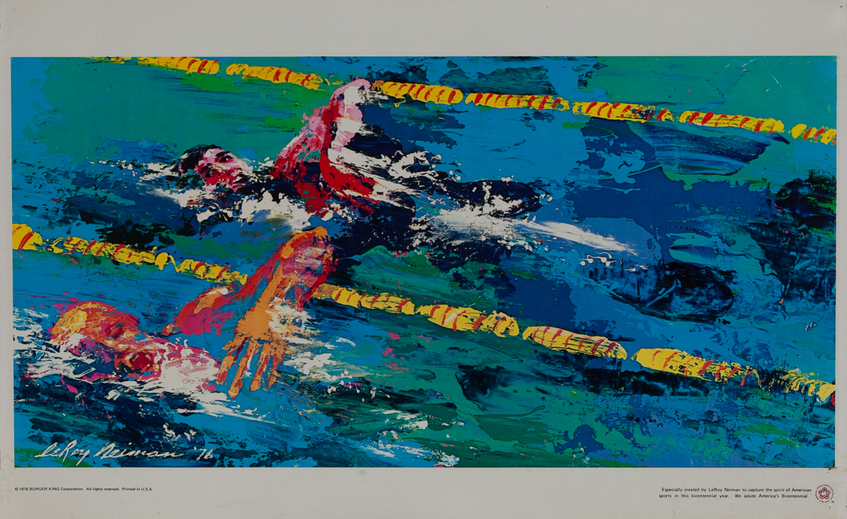 Bicentennial Spirit of American Sports Poster Aquatics
