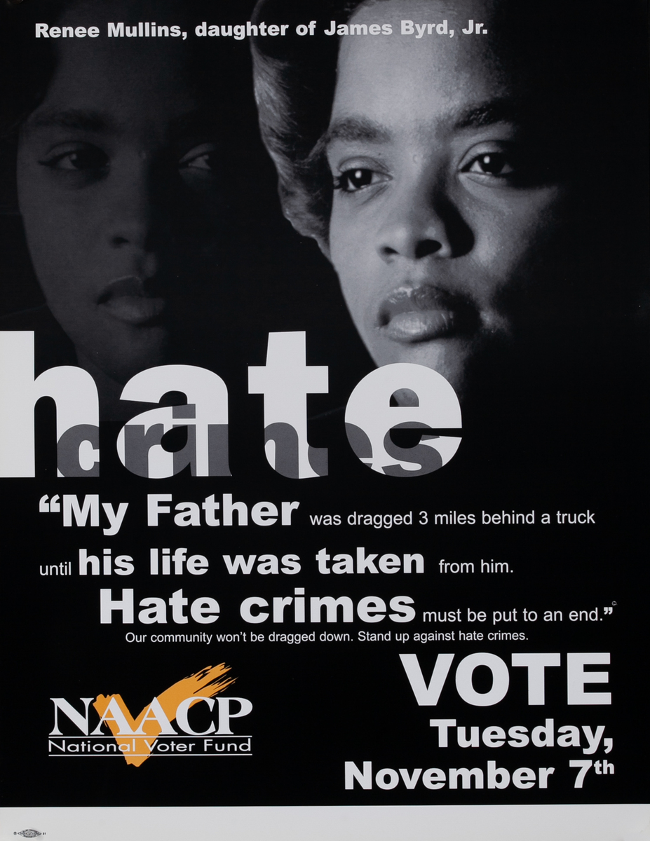 Hate Crimes NAACP Protest Poster James Byrd, Jr.