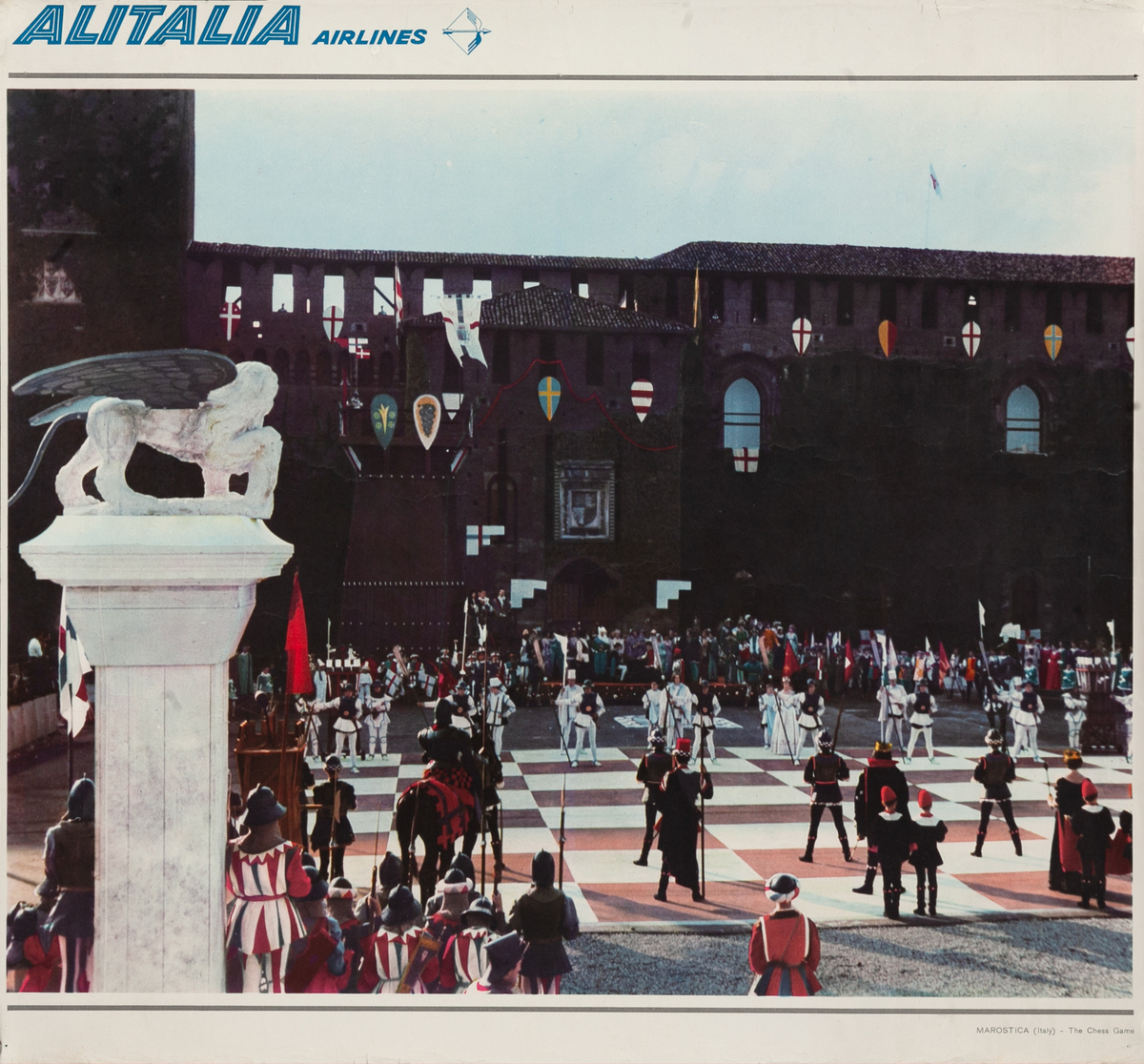 Alitalia Airlines, Marostica The Chess Game Travel Poster