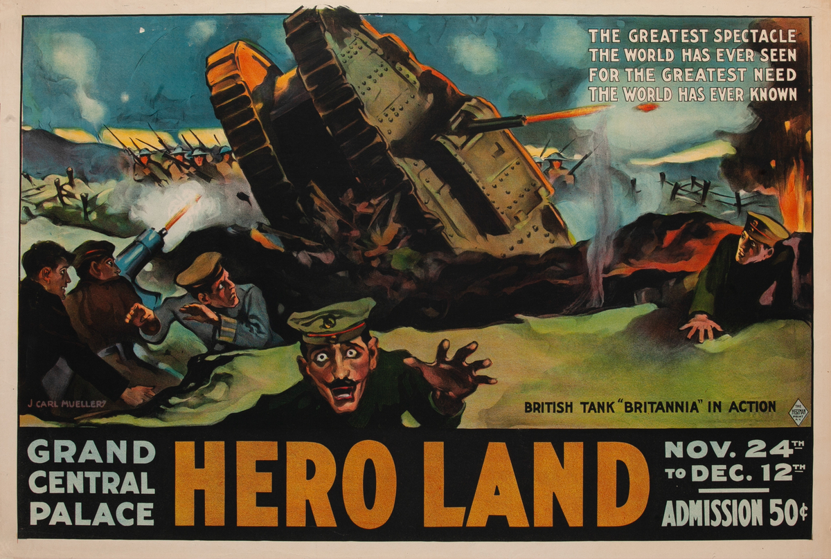 Grand Central Palace Hero Land , WWI Homefront Poster