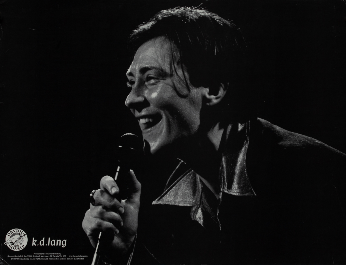 Obvious Gossip KD Lang Poster B&W Performance