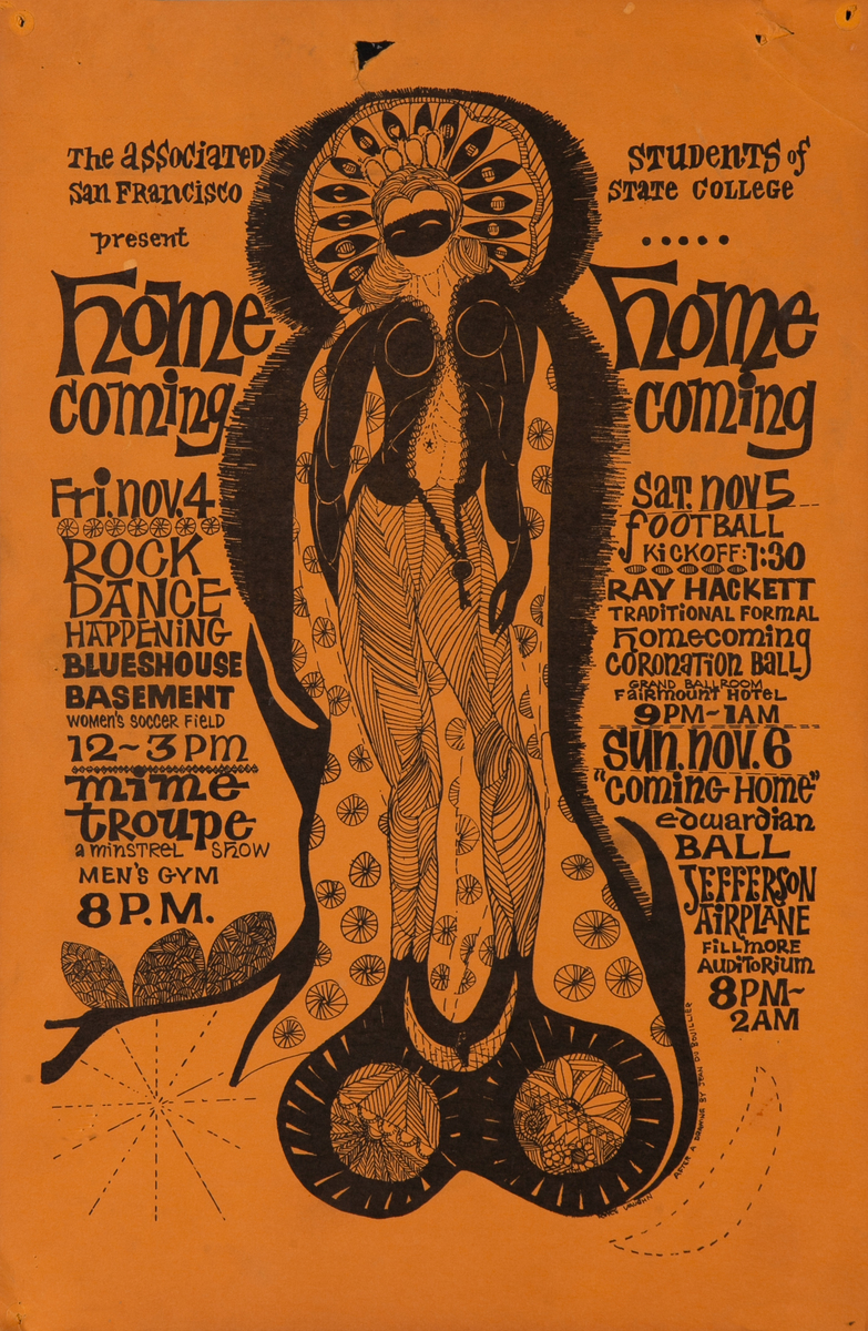 The Associated Students of San Francisco State College Homecoming Poster 