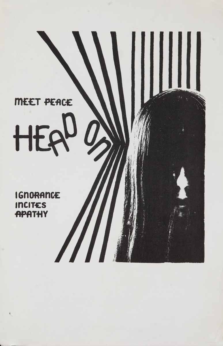 Meet Peace Head On Vietnam War Protest Poster 
