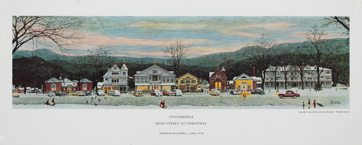 Stockbridge Main Street at Christmas Art Poster