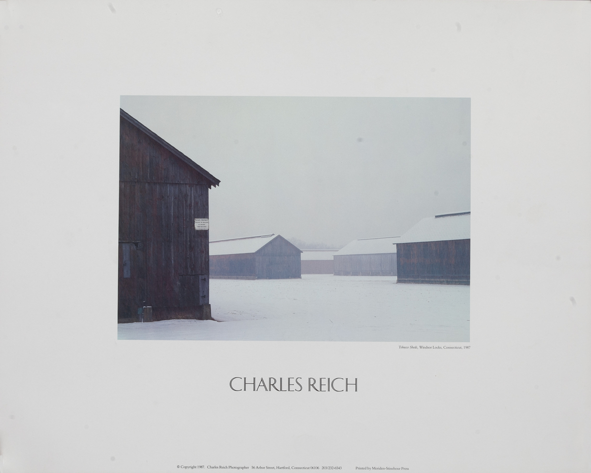 Charles Reich Tobacco Sheds, Winsor Locks Connecticut 1987 Art Poster 
