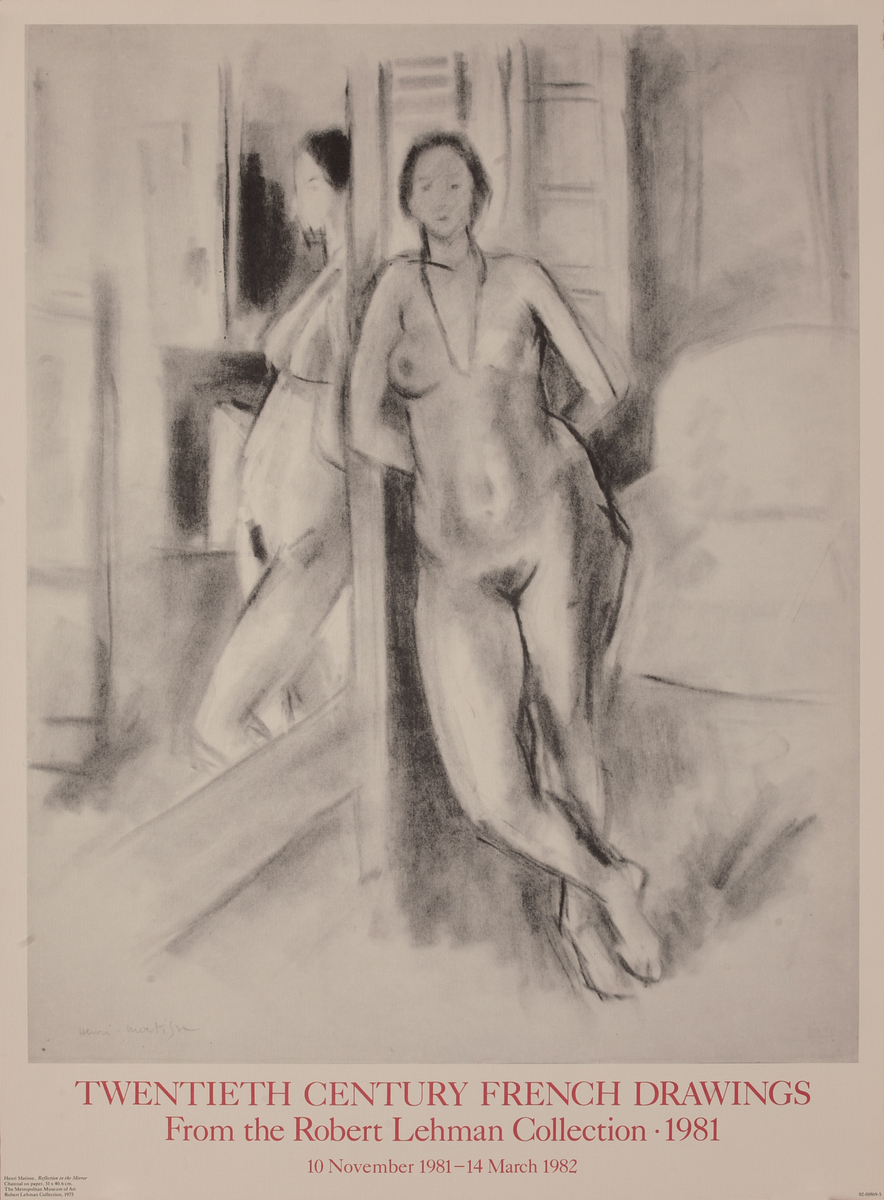 Twentieth Century French Drawings - From the Robert Lehman Collection 1981 Exhibit Poster