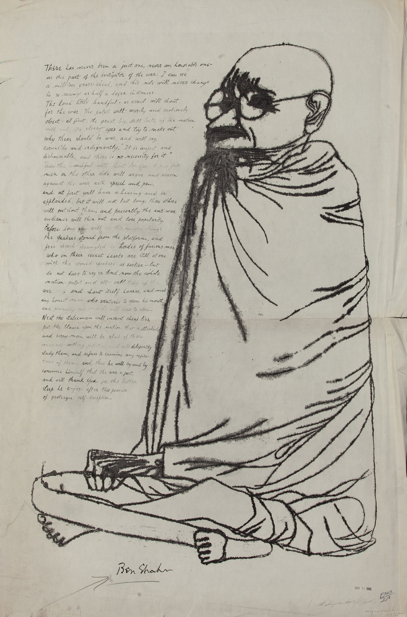 Gahndi, Ben Shahn anti-War Protest Print