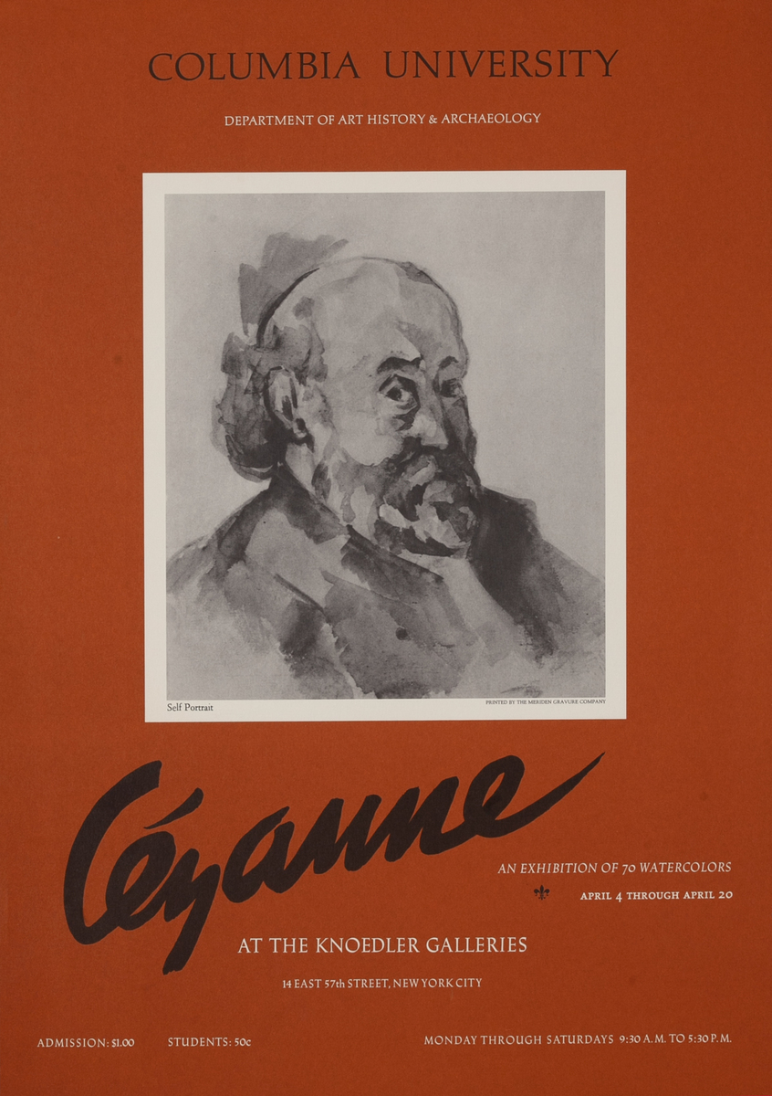 Columbia University Department of Art History and Archaeology - Cezanne at the Knoedler Galleries Exhibit Poster